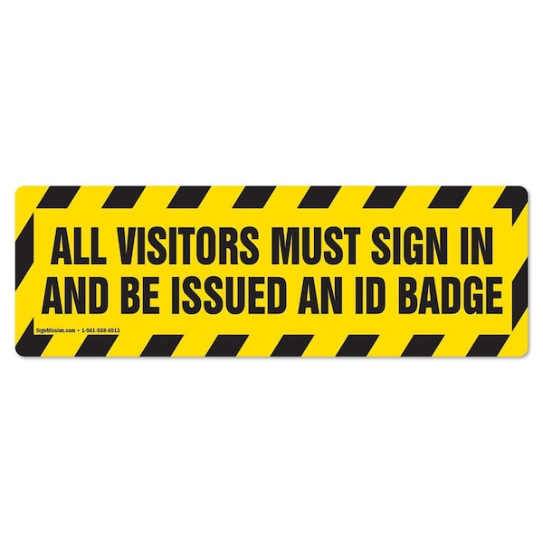 All Visitors Must Sign In 18in Non-Slip Floor Marker, 12PK, 16 in L, 16 in H, FD-2-R-16-12PK-99866